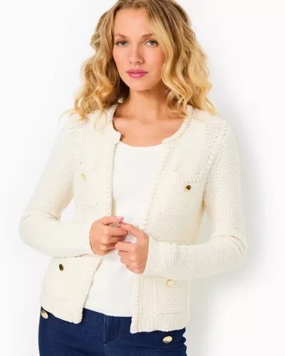Lilly Pulitzer Kenton Cardigan In Coconut Metallic