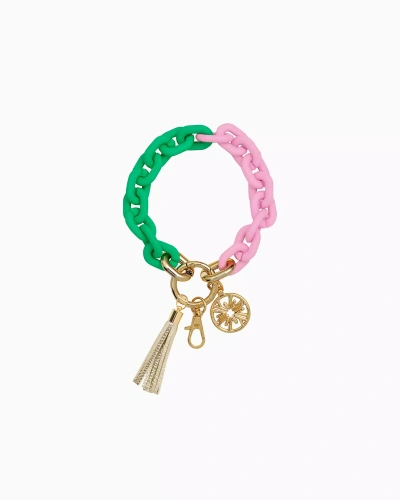 Lilly Pulitzer Key Chain Bangle In Spearmint X Conch Shell Pink