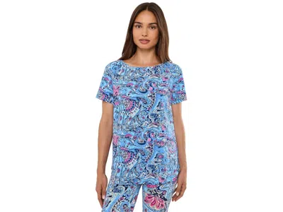 Lilly Pulitzer Key West Top Women's Blouse Paisley Parade: Xs, Cotton/modal/spandex In Multi