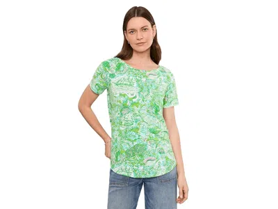 Lilly Pulitzer Key West Top Women's Blouse Resort White Ship To Shore: Xs In Green