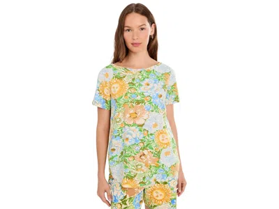 Lilly Pulitzer Key West Top Women's Blouse Rutabaga Sympeony: Md, Cotton/modal/spandex In Multi