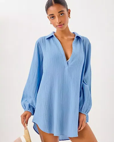 Lilly Pulitzer Kique Long Sleeve Cover-up In Blue
