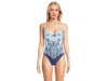 Lilly Pulitzer Klynn One-piece Swimsuits Womens Bonaire Blue Floral Buu561 In Blue
