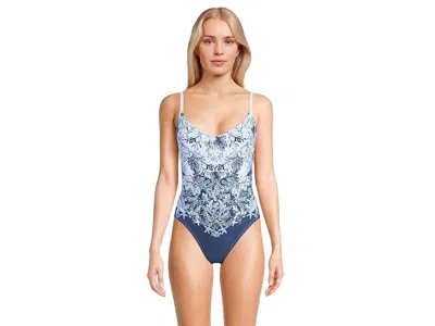 Lilly Pulitzer Klynn One-piece Swimsuits Womens Bonaire Blue Floral Buu561