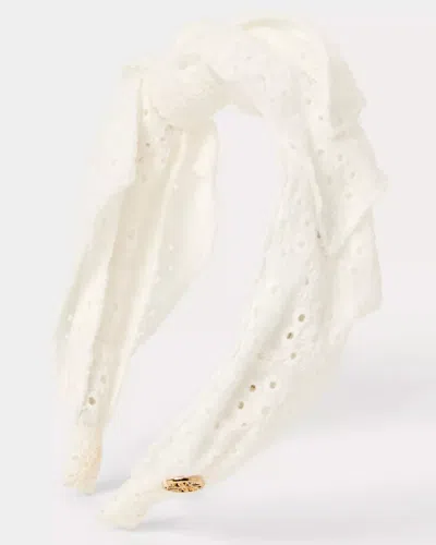Lilly Pulitzer Knotted Eyelet Side Bow Headband In White