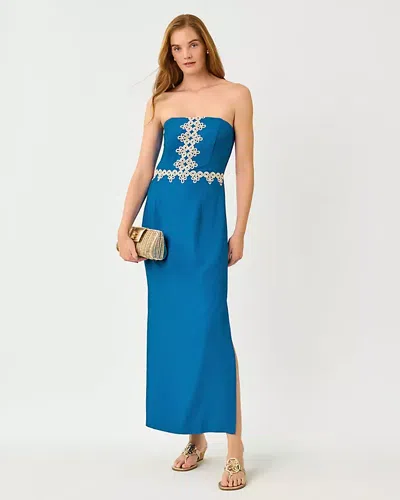 Lilly Pulitzer Kristella Strapless Maxi Dress In Blue