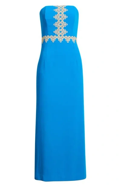 Lilly Pulitzer Kristella Strapless Maxi Dress In Blue