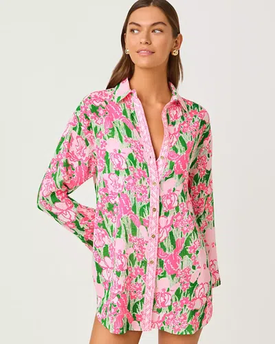 Lilly Pulitzer Kwitney Long Sleeve Cotton Cover-up In Multi