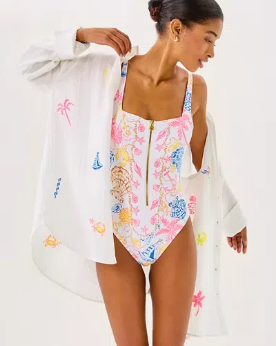 Lilly Pulitzer Kwitney Long Sleeve Cover-up In White