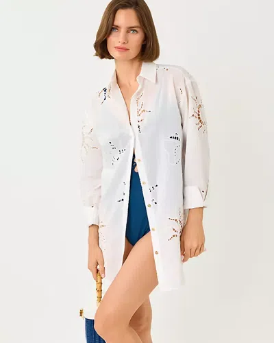 Lilly Pulitzer Kwitney Long Sleeve Cover-up In White