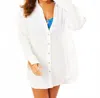 Lilly Pulitzer Kwitney Longsleeve Coverup In White In White