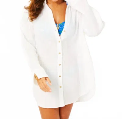 Lilly Pulitzer Kwitney Longsleeve Coverup In White