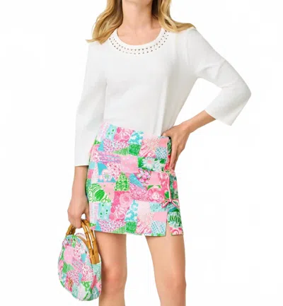 Lilly Pulitzer La Costa Mini Skort In Multi Crazy Quilt In Red