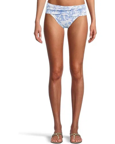 Lilly Pulitzer Lagoon Sarong Bikini Bottom Women's Pink Pull On Hipster Buu287 In Blue