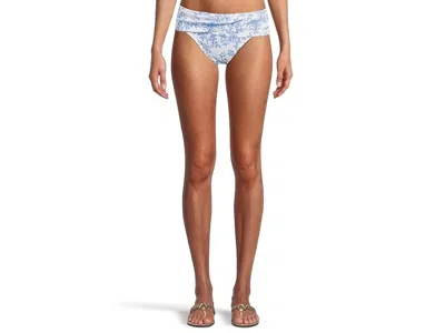 Lilly Pulitzer Lagoon Sarong Hipster Bottom Women's White Swimwear Ddr2742 In Blue