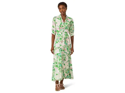 Lilly Pulitzer Larkyn Shirt Dress In Putting Green Poppyland In Animal Print
