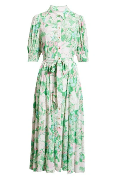 Larkyn Shirt Dress In Putting Green Poppyland In Animal Print from Lilly Pulitzer