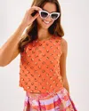 Lilly Pulitzer Lathan Sleeveless Beaded Cropped Top In Orange