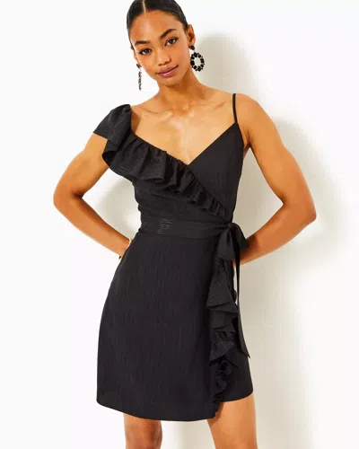 Lilly Pulitzer Lavianna Ruffle Dress In Noir