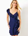 Lilly Pulitzer Lavianna Ruffle Dress In True Navy