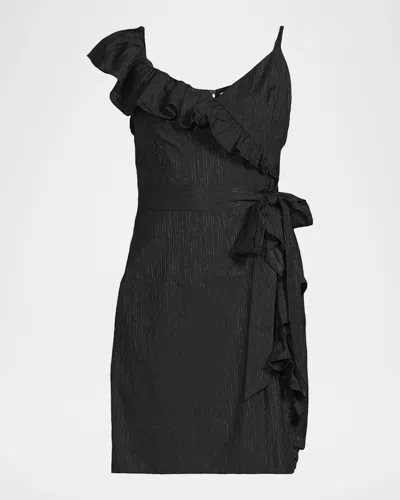 Lilly Pulitzer Lavianna Ruffle Minidress In Noir