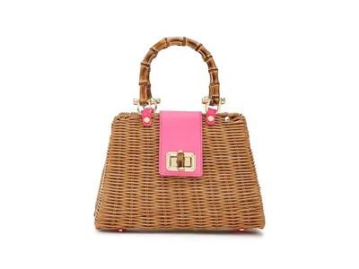 Lilly Pulitzer Leena Top Handle Bag Clutch Handbags Cherry Blossom Pink X Honey: One Size In Brown