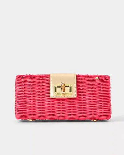 Lilly Pulitzer Leena Wicker Clutch In Red