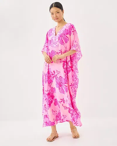 Lilly Pulitzer Levy V-neck Silk Maxi Caftan In Multi
