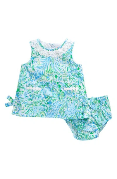 Lilly Pulitzer Babies' ® Lilly Floral Dress & Bloomers In Hydra Blue Dandy Lions