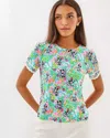 Lilly Pulitzer Lilly Hearts Disney Clairmont Trimmed Knit Top In Multi Lilly Hearts Disney