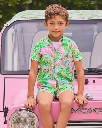 Lilly Pulitzer Lilly | Janie And Jack Boys Lavin Button Down Shirt In Green
