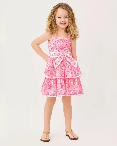 Lilly Pulitzer Kids' Lilly Janie And Jack Girls Ambie Ruffle Dress In Pink