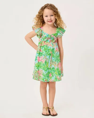 Lilly Pulitzer Kids' Lilly Janie And Jack Girls Anika Bow Dress In Green