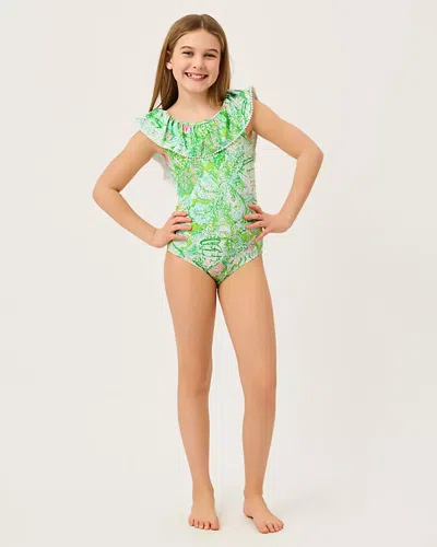 Lilly Pulitzer Lilly | Janie And Jack Girls Fallon Swimsuit In Green