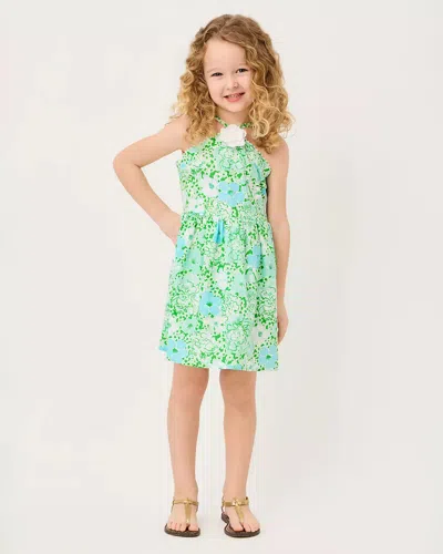 Lilly Pulitzer Kids' Lilly Janie And Jack Girls Madelin Flower Dress In Green