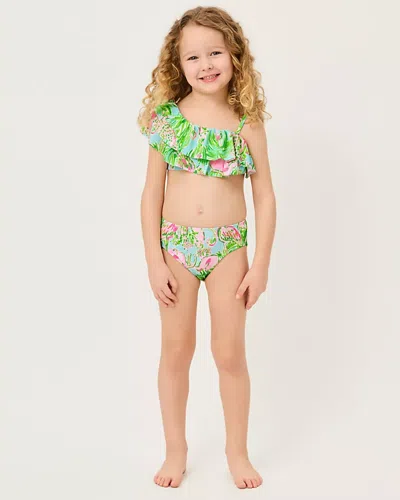 Lilly Pulitzer Lilly | Janie And Jack Girls Norabelle Ruffle Bikini Set In Green
