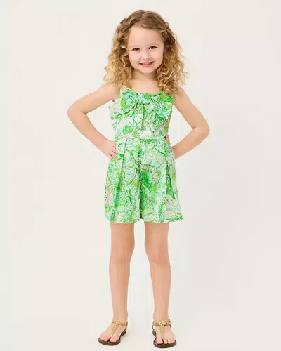 Lilly Pulitzer Lilly | Janie And Jack Girls Tinker Bow Romper In Green