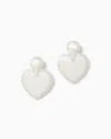 Lilly Pulitzer Lilly X Lele Jeweled Stitched Heart Earrings In Resort White