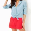 Lilly Pulitzer Lilo Linen Short In Mizner Red In Multi