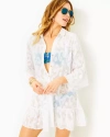 Lilly Pulitzer Linley Cover-up In Resort White Poly Crepe Swirl Clip