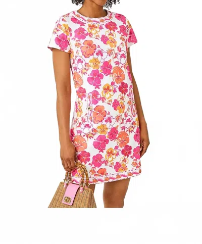 Lilly Pulitzer Linnea Shift Dress In Resort White Pansy Fansy Engineered In Multi