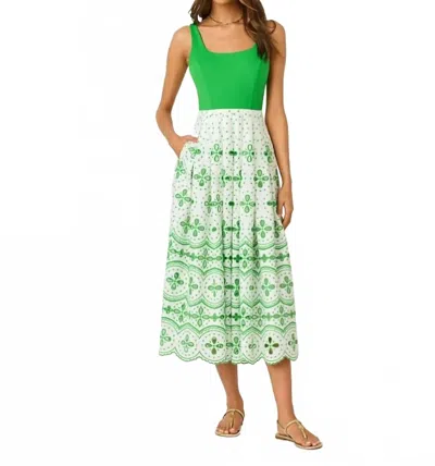 Lilly Pulitzer Lissette Midi Dress In Putting Green Spring Showers