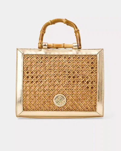 Lilly Pulitzer Liza Cane Top Handle Bag In Brown
