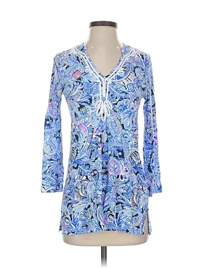 Pre-owned Lilly Pulitzer Long Sleeve Blouse In Blue