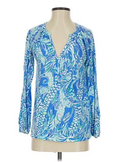 Pre-owned Lilly Pulitzer Long Sleeve Blouse In Blue