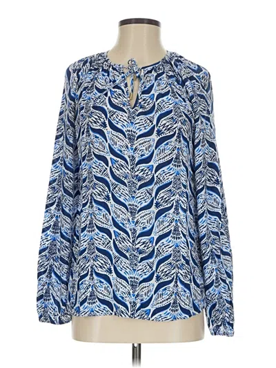 Pre-owned Lilly Pulitzer Long Sleeve Blouse In Blue