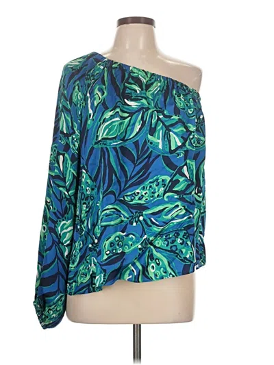 Pre-owned Lilly Pulitzer Long Sleeve Blouse In Blue