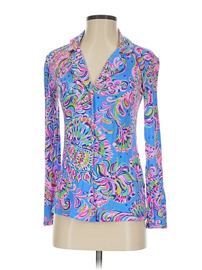Pre-owned Lilly Pulitzer Long Sleeve Blouse In Blue