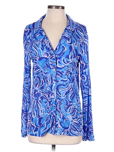Pre-owned Lilly Pulitzer Long Sleeve Blouse In Blue