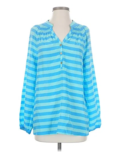 Pre-owned Lilly Pulitzer Long Sleeve Blouse In Blue